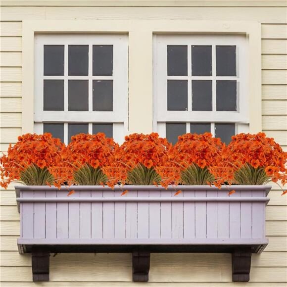 20 Bundles Artificial Fall Flowers Outdoor UV Resistant Fake Flowers No Fade - Picture 4 of 8